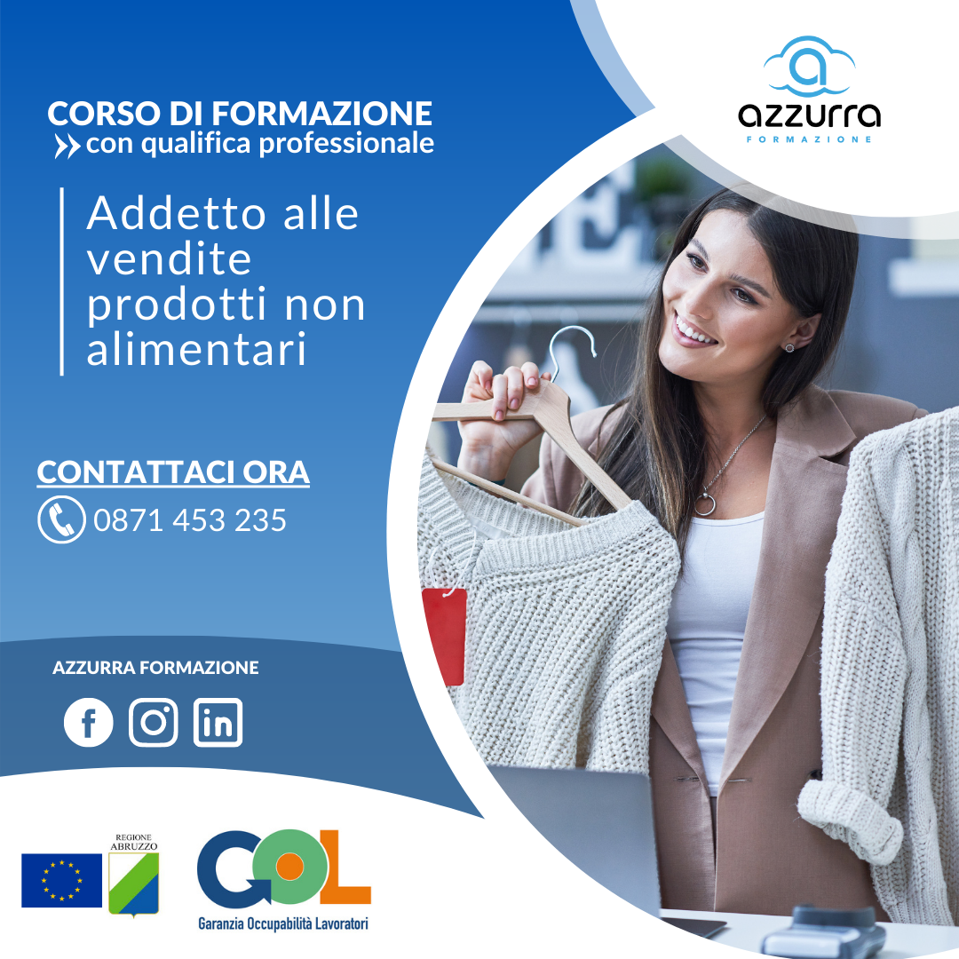 Corso addetto alle vendite prodotti non alimentari